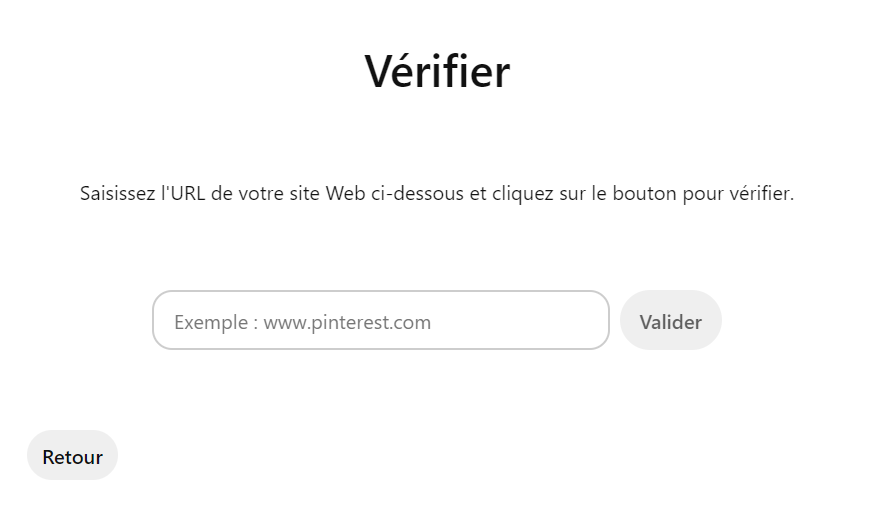 Pinterest site vérifié